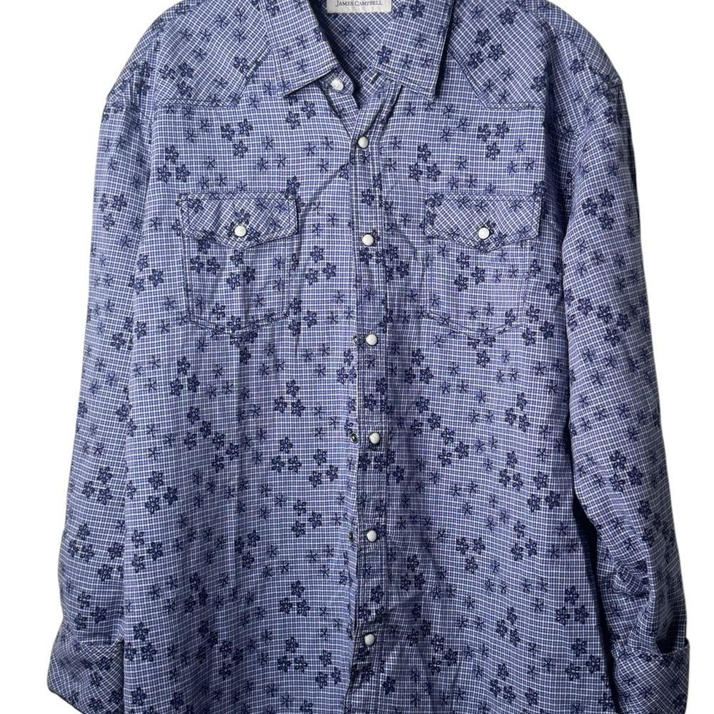 James Campbell Navy Floral Shirt
